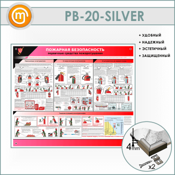 Стенд «Пожарная безопасность. Первичные средства пожаротушения» (PB-20-SILVER)