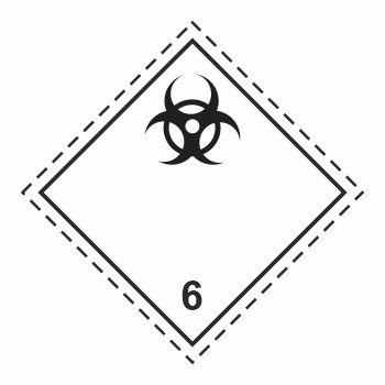 Знак перевозки опасных грузов «Класс 6.2. Инфекционные вещества» (светоотражающая пленка, 250х250 мм)